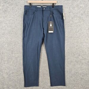 NEW Scott James Men's Blue Slim Fit Pants 34x30 (ACTUAL 36X29) Polyester Stretch